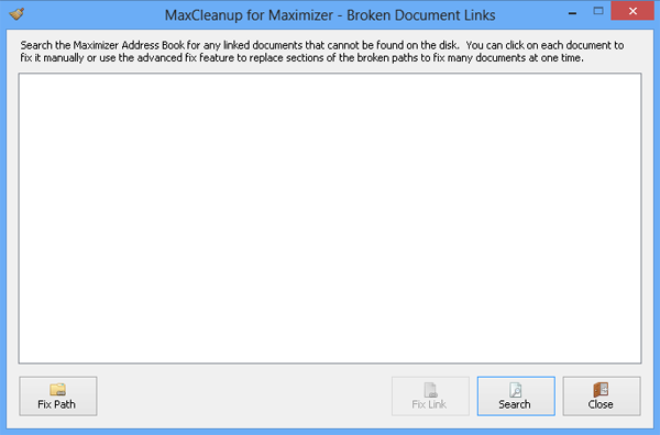 MaxCleanup Linked Document Broken Link Fix Tool