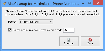MaxCleanup Phone Number Format Fix Tool